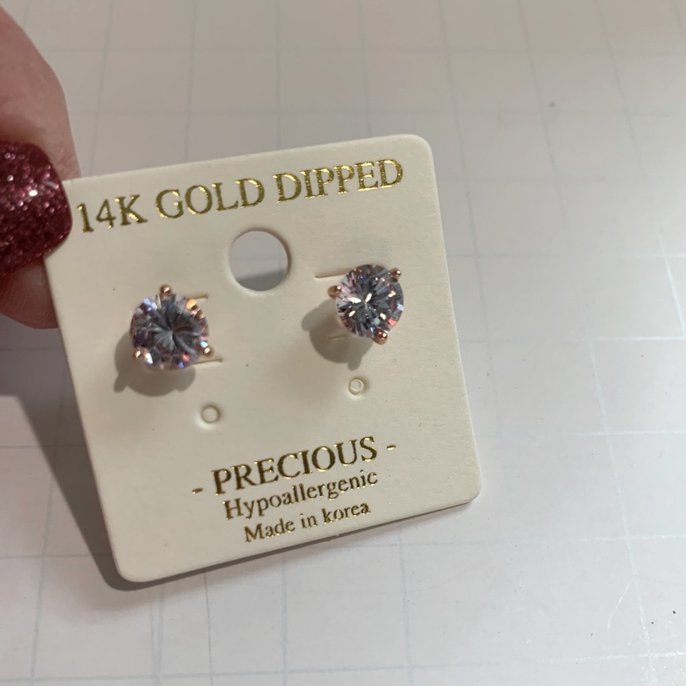 14kt gold dipped CZ's